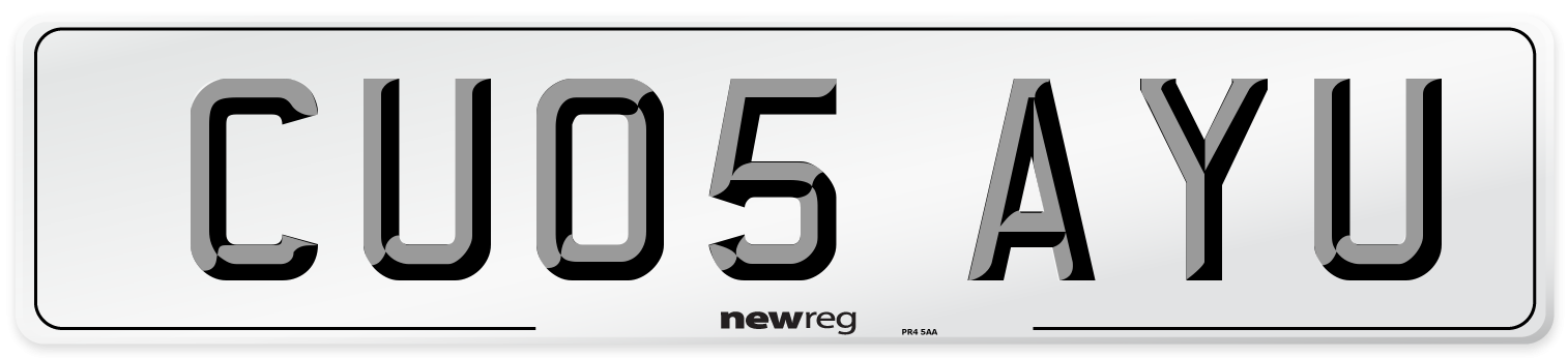 CU05 AYU Number Plate from New Reg
